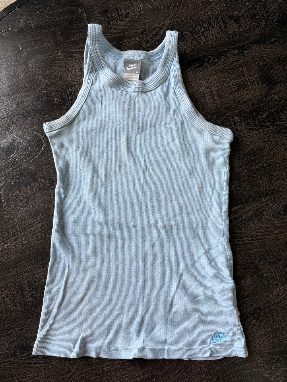 Nike Pale Blue Ribbed Racerback Tank